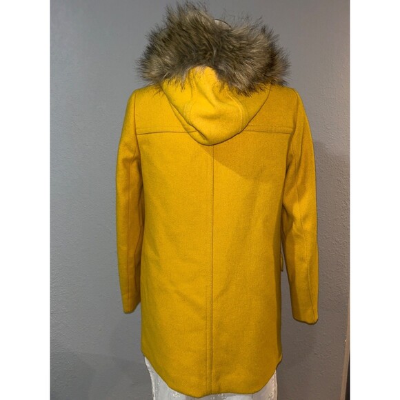 J. Crew Women’s Vail Wool Parka Coat size 4 Hooded Faix Fur Preppy Academia - Picture 11 of 11
